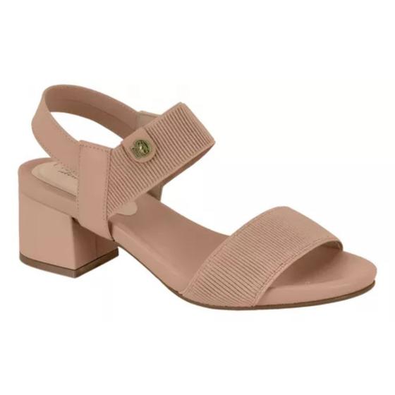 Sandália Modare Conforto Salto Médio Bloco Elastano Feminina Nude Menor preço em Sandália Modare Conforto Salto Médio Bloco Elastano Feminina Nude