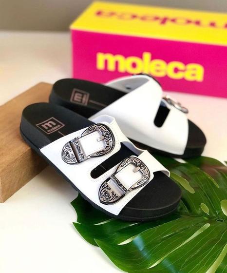 Sandália Moleca Fivelas Chinelo Slide Feminino Menor preço em Sandália Moleca Fivelas Chinelo Slide Feminino