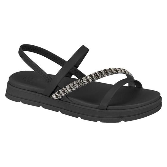 Imagem de Sandalia Moleca Original Rasteira Feminina Papete Flatform Casual Tira Com Brilho Rasteirinha Conforto Fashion