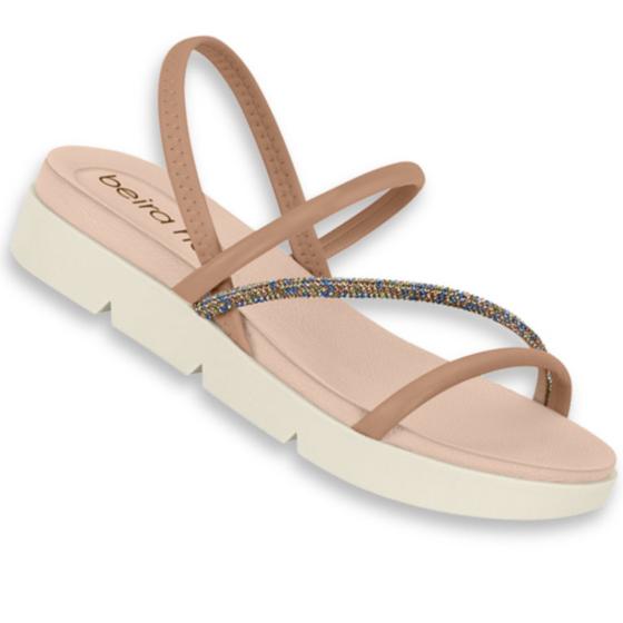 Imagem de Sandalia Papete Beira Rio Original Feminino Sandalia Rasteira Strass Flatform Elegante Casual Lancamento Conforto