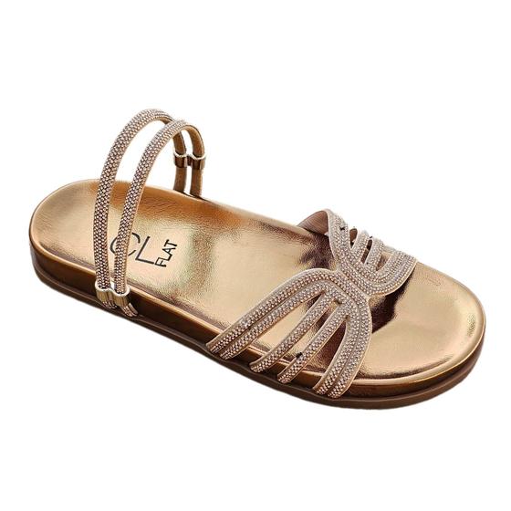 Imagem de Sandalia papete cl flat 2 em 1 com tira em strass - bk2036