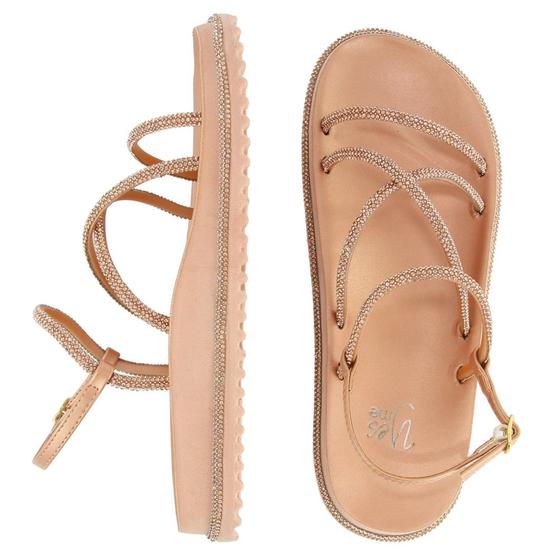 Imagem de Sandália papete Confort feminina flat moda com brilho JDK392