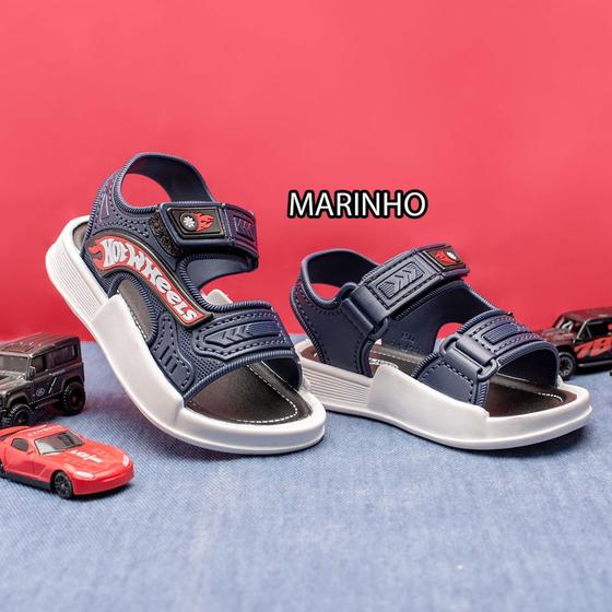 Imagem de Sandália Papete Hot Wheels Criança Menino Masculino Babuche Chinelo tiras autocolantes Barato Novas Cores