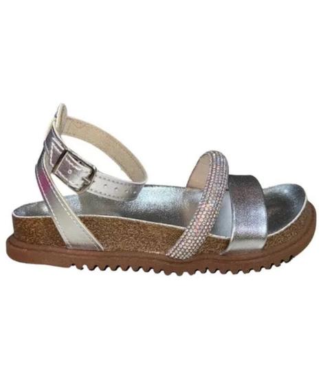Imagem de Sandalia Papete Molekinha Prata com Strass 
