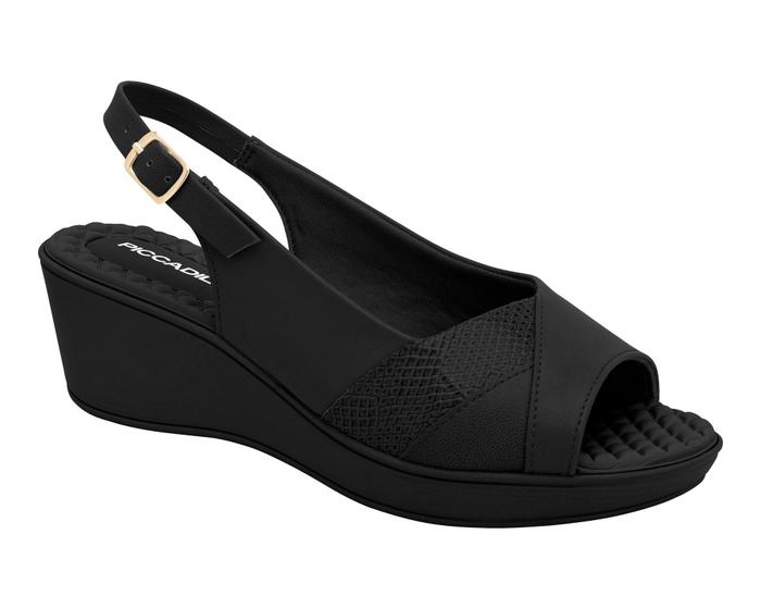 Imagem de Sandália Piccadillly Sling Back Anabela Wide Fit Ref. 540339