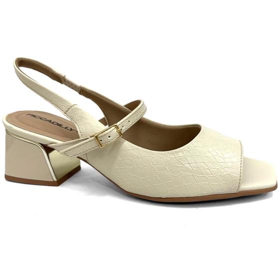 Imagem de Sandália Piccadilly Conforto Salto Bloco 543083 Off White