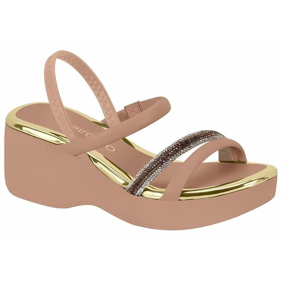 Imagem de Sandalia Plataforma Beira Rio Original Sandalia De Salto Strass Conforto Elastico Dia A Dia Casual Lancamento