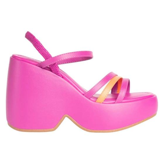 Sandália Anabela Plataforma Sandalia Moleca Salto Alto Sandalia