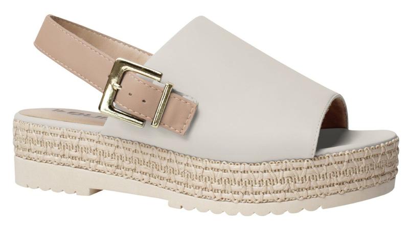 Sandália Anabela Branca SandÃ¡lia Feminina Flatform Quiz Sandália