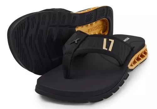 Imagem de Sandália Rakka L7 Kenner Masculino 265482 Preto 01/Dourado