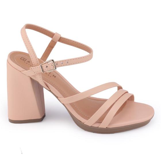 Sandália Ramarim Plataforma 22-59203 salto bloco alto tiras