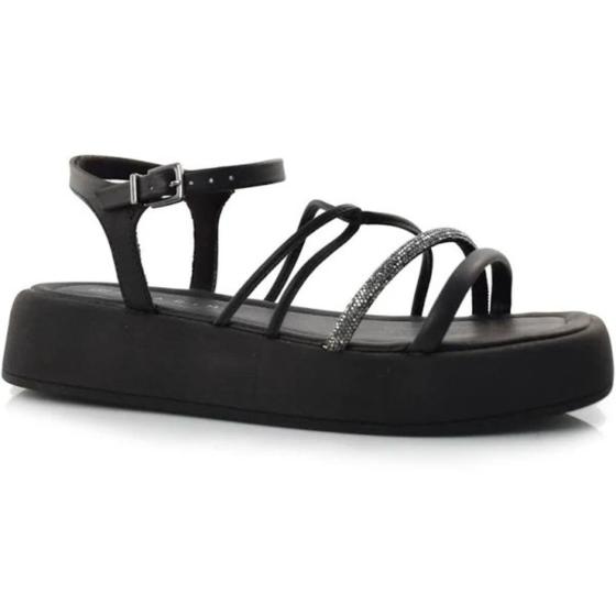 Ramarim Plataforma Sandalia Preta Papete Ramarim Plataforma Três