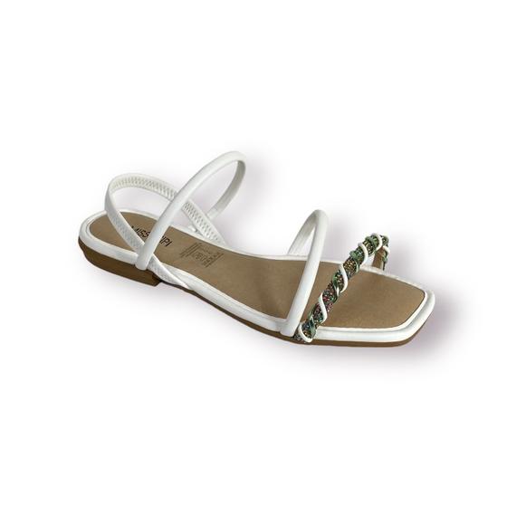 Imagem de Sandália Rasteira Casual Feminina Tira Strass Q8362