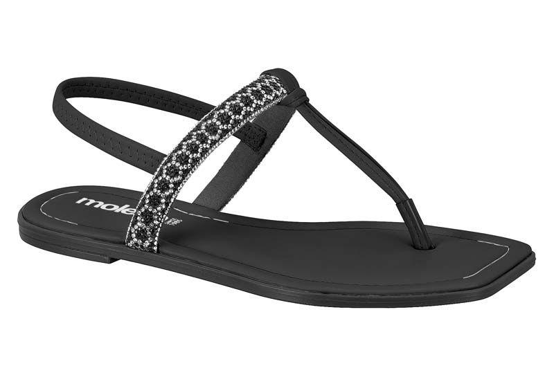 Imagem de Sandália Rasteira Feminina Moleca Flat Strass 5491.104