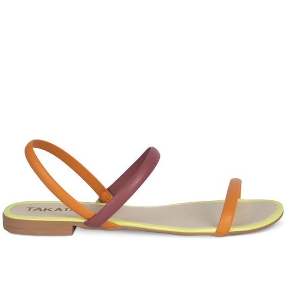 Imagem de Sandália Rasteira Tiras Flat Multicolor Leve Macia A7.13 C