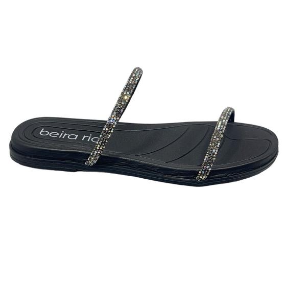 Sandália Rasteira Tiras Strass Glamour Beira Rio 8507.106 Menor preço em Sandália Rasteira Tiras Strass Glamour Beira Rio 8507.106