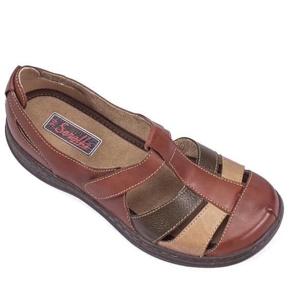 Sandalia Retro Feminina Couro Conforto Dia a Dia Menor preço em Sandalia Retro Feminina Couro Conforto Dia a Dia