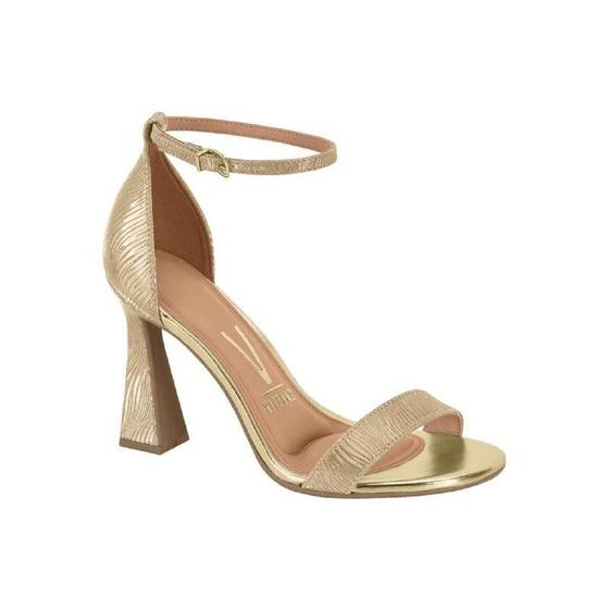 Sandália Salto Fino Salto Alto Dourado Vizzano De Salto Alto