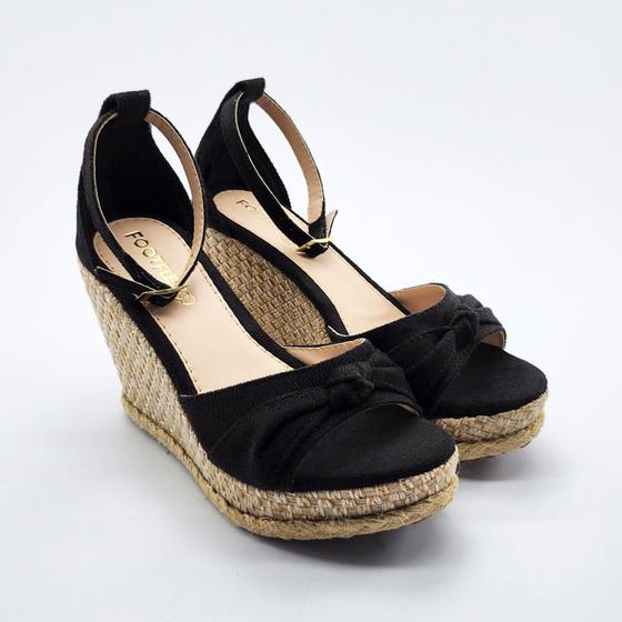 Feminina Vizzano SandÃ¡lia Vizzano Anabela Baixa Sandália Preta