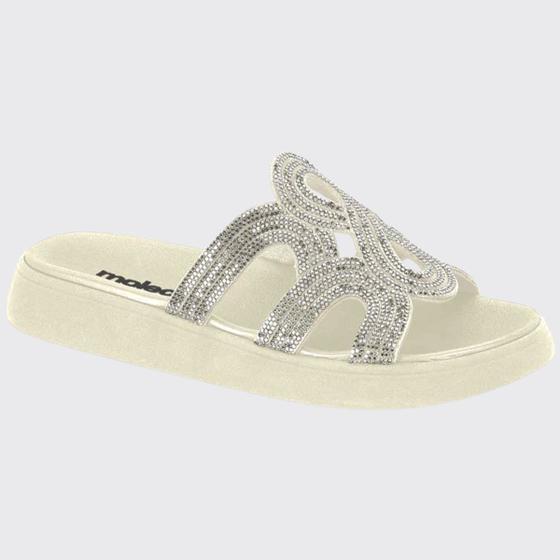 Imagem de Sandália Slide Feminina Flatform Papete Cabedal Brilhante Moleca 5469.134.28278