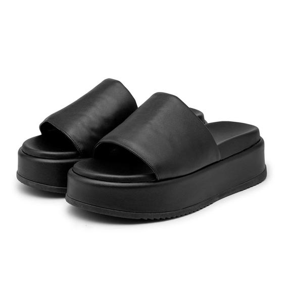 Imagem de Sandália Slide Flatform Feminino Calce Fácil Moderno Sola Plataforma Confortável