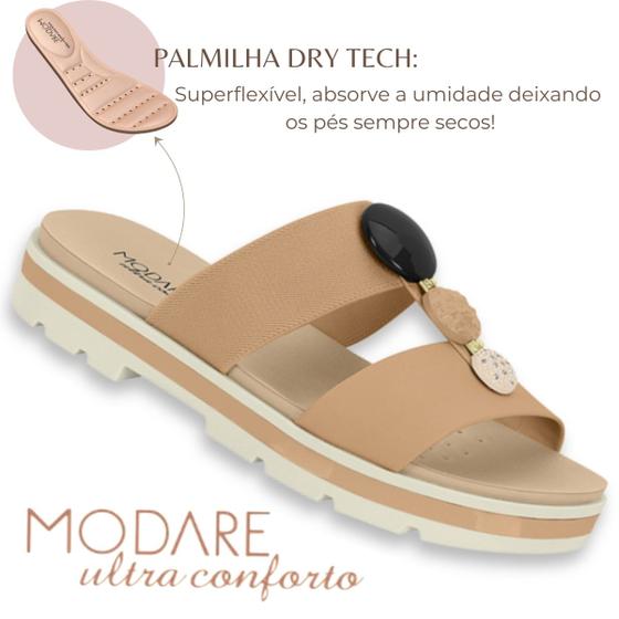 Imagem de Sandalia Slide Modare Original Feminina Ultraconforto Flat Slide Esporao Fascite Plantar Ortopedica Rasteira Flatform Casual