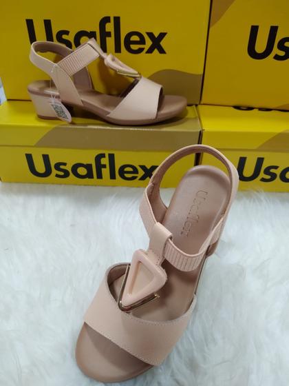 Imagem de Sandália Usaflex Feminina Salto Bloco Casual MM0801