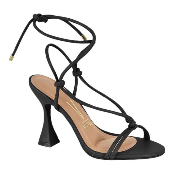 Salto Fino Sandalia Preta Amarrar Sandália Preta Salto Fino