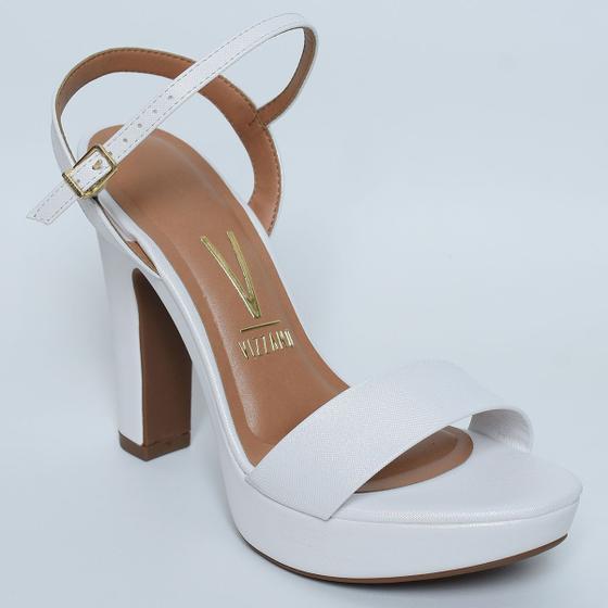 Meia Pata Peep Toe Branco Salto Grosso Peep Toe Meia Pata Glitter Furtacor  Branco Lançamento Week
