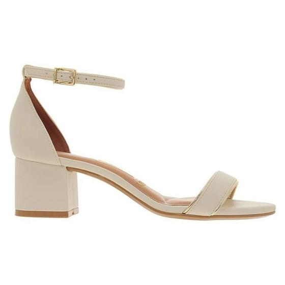 Imagem de Sandália Vizzano salto bloco com calcanhar fechado Branco Off /Dourado Ref.: 6291.1181