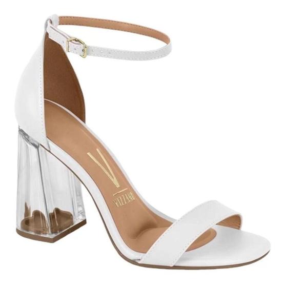 Salto Alto Grosso Vizzano Vizzano Salto Grosso Branco Sandalia - Main Image