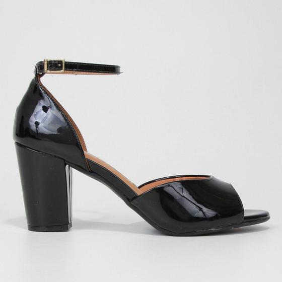 Feminina Vizzano SandÃ¡lia Vizzano Salto Grosso Verniz Feminina