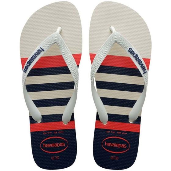 Imagem de Sandálias Havaianas Top Nautical Branco/Branco/Marinho 43/44