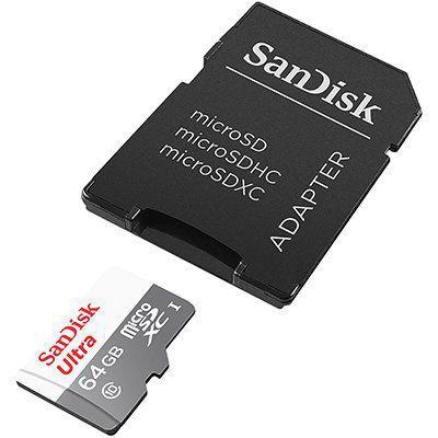 Imagem de SanDisk Micro SD Ultra de 64Gb com 80MBs de Velocidade