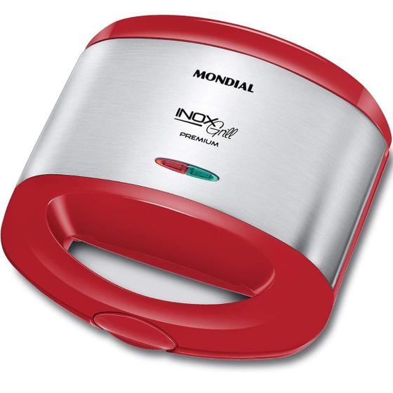 Imagem de Sanduicheira e Grill Misteira Premium Mondial Vermelho/Inox 800W 220V - S-19