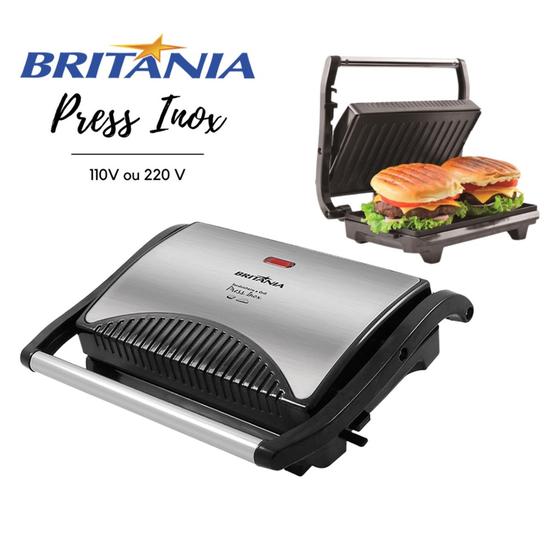 Sanduicheira e Grill Press Inox Britânia 220v Sanduicheira