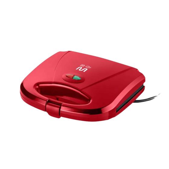 Imagem de Sanduicheira e Minigrill Chapa Antiaderente Dupla Ondulada 220v 750w Vermelha Multilaser - CE149