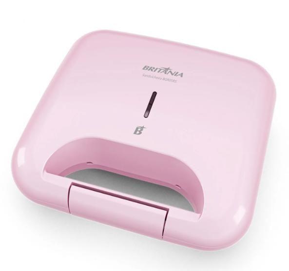 Imagem de Sanduicheira Eletrica Luxx Pink Britania Antiaderente 750W 220V