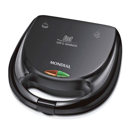 Imagem de Sanduicheira Grill Fast Grill e Sandwich 780W com Alça Fria - Mondial