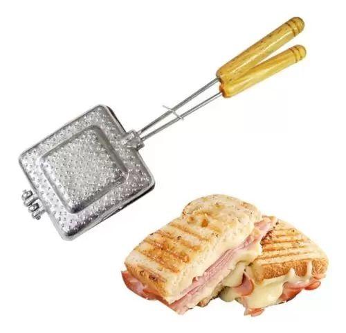 Imagem de Sanduicheira Tostequeira Misto Quente Forma Aluminio Para Fogão - Bauru - Pão de Forma - Pães Quentes - PANAMI