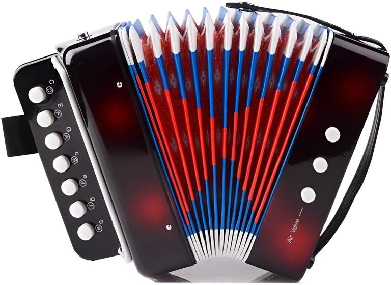 Imagem de Sanfona Acordeon Infantil Instrumento Preto Musical 20cm