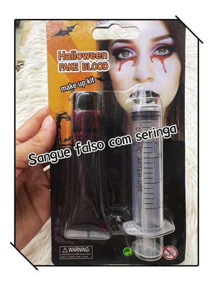 Imagem de Sangue Falso Artificial Para Maquiagem Com Seringa Halloween