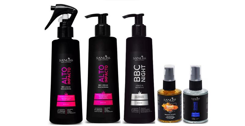 Imagem de Sanliss Alto Impacto BBC Liquid e BBC Cream e BBC Night e Repair Macadâmia e Shine Moringa