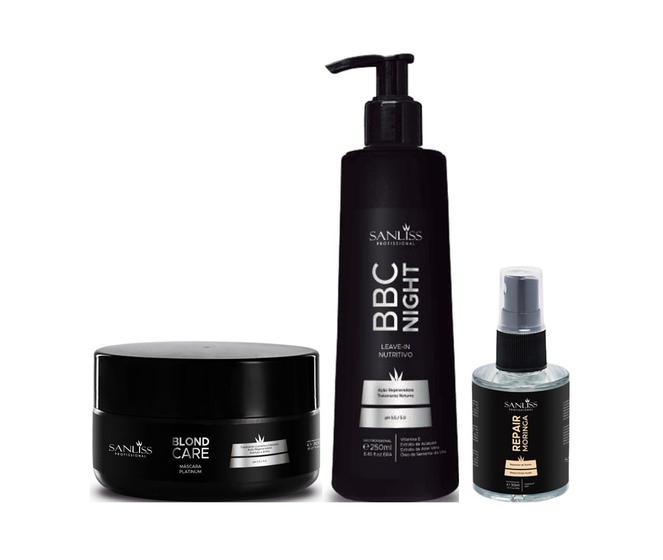 Imagem de Sanliss Blond Care Máscara Platinum e BBC Night e Repair Moringa