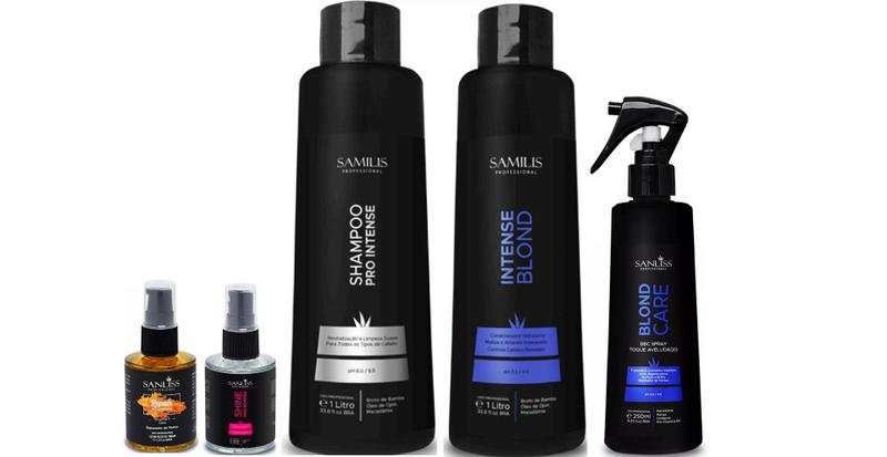 Imagem de Sanliss Intense Shampoo e Intense Blond e BBC Spray e Repair Macadâmia e Shine Macadâmia