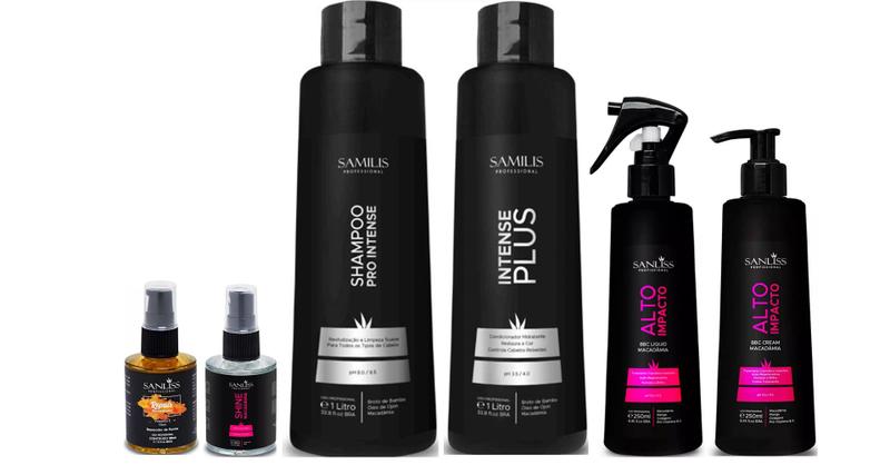 Imagem de Sanliss Intense Shampoo e Intense Plus e BBC Liquid e BBC Cream e Repair Macadâmia e Shine Macadâmia