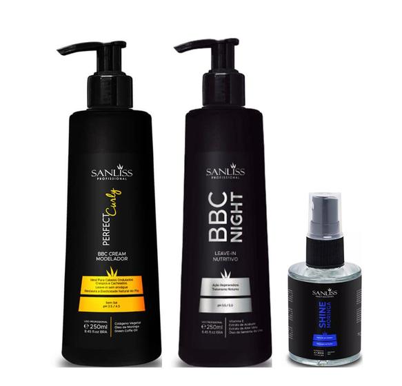 Imagem de Sanliss Perfect Curly BBC Cream Modelador e BBC Night e Shine Moringa