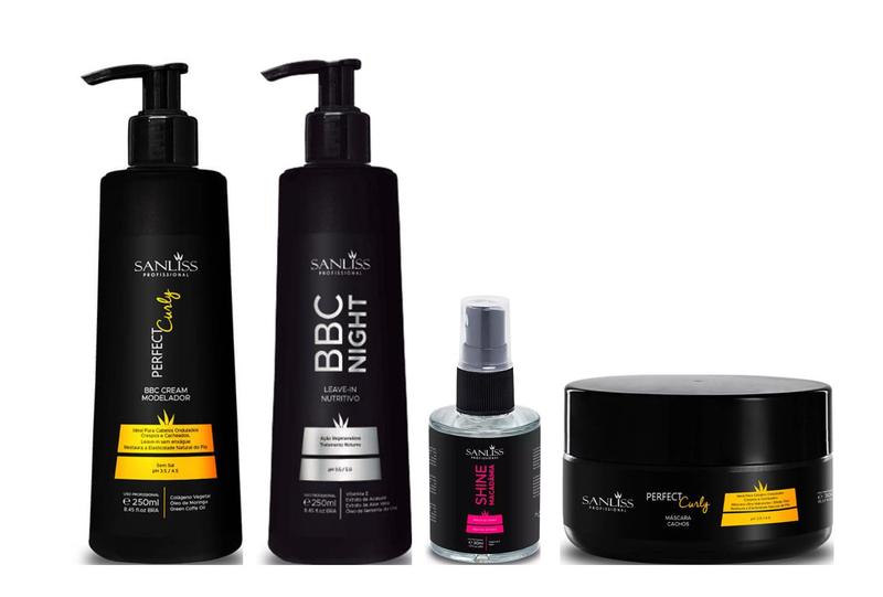 Imagem de Sanliss Perfect Curly Máscara e BBC Cream Modelador e BBC Night e Shine Macadâmia