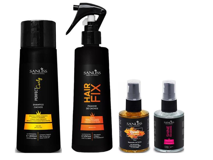 Imagem de Sanliss Perfect Curly Shampoo e Hair Fix e Repair Macadâmia e Shine Macadâmia