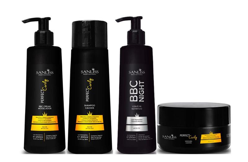 Imagem de Sanliss Perfect Curly Shampoo e Máscara e BBC Cream Modelador e BBC Night